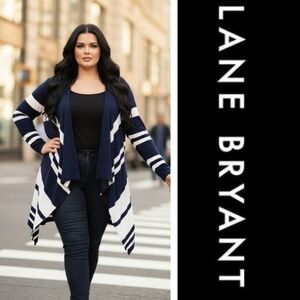 Lane Bryant Navy and White Cardigan